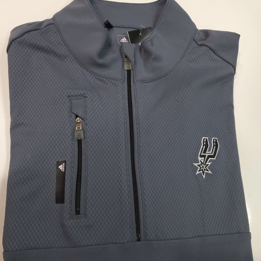 NWT Adidas San Antonio Spurs 1/4 zip pullover